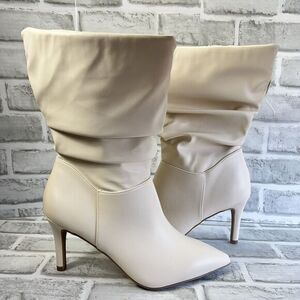 Torrid Ivory Slouchy Heeled Boots
